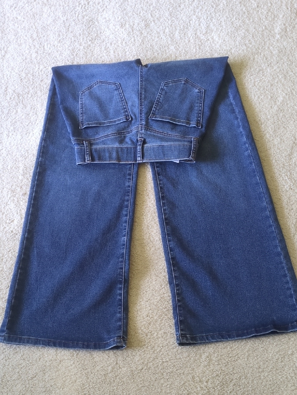 Rewash Wide Leg Jeans in Dark Blue Denim (Refer To Measurements In Pictures) - Picture 3 of 9